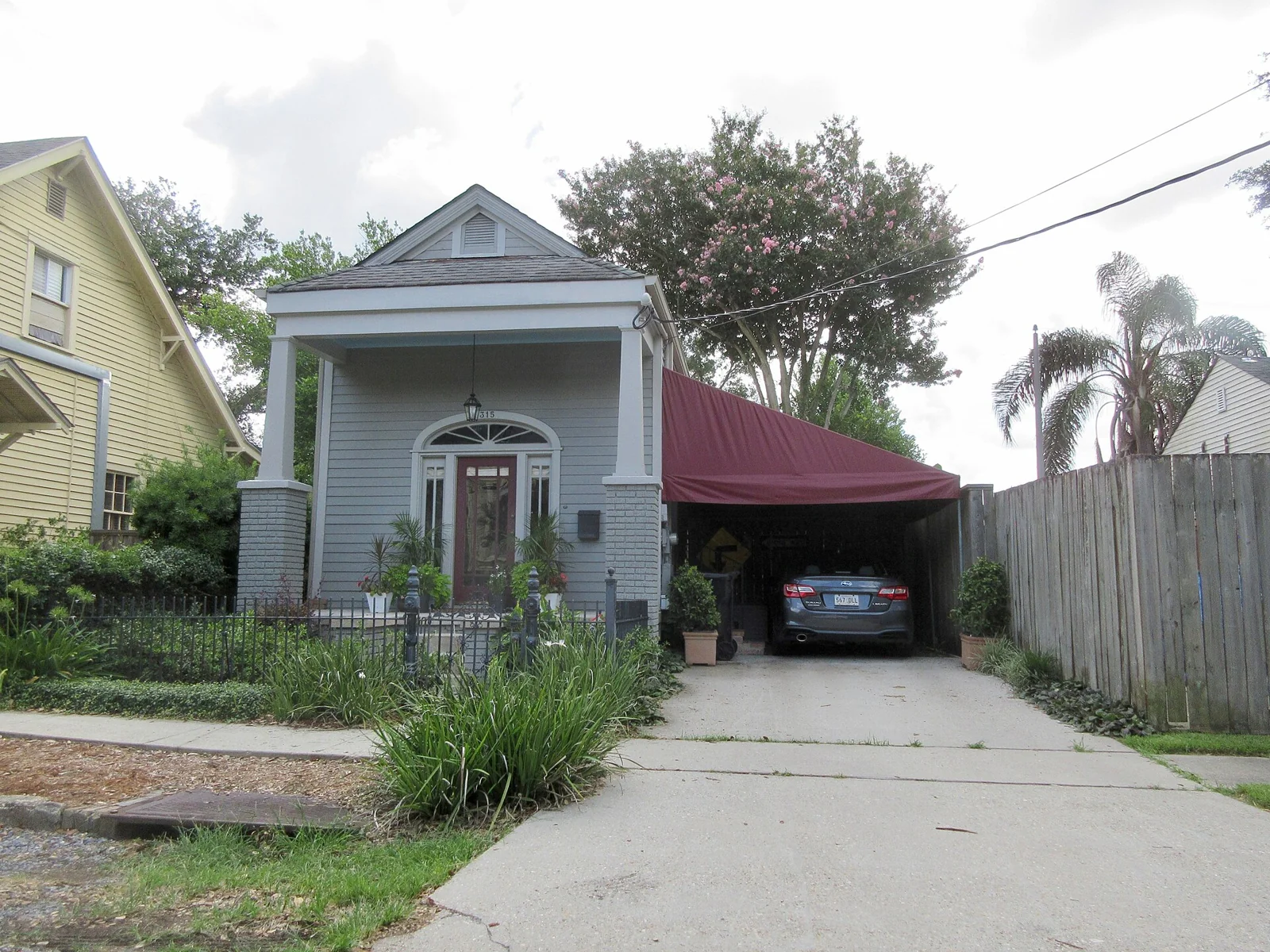 Exterior view of residential architecture in Louisiana